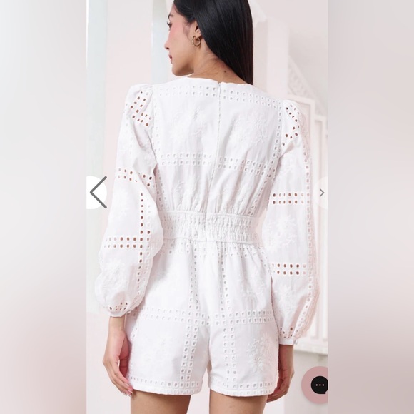 Yumi Kim Abigail Romper long sleeve white eyelet size XS - Picture 2 of 13